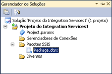 Pastas em um projeto do Integration Services