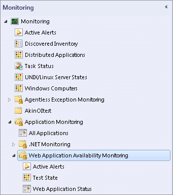 Web Application Availability Monitoring folder