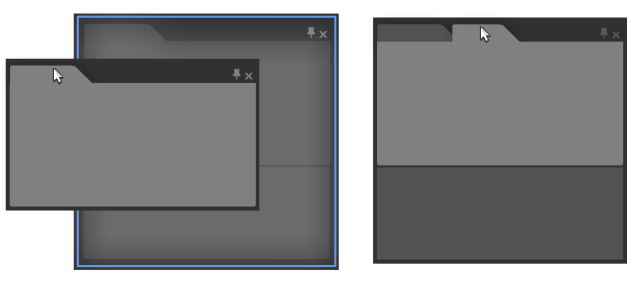 Docking a panel below another