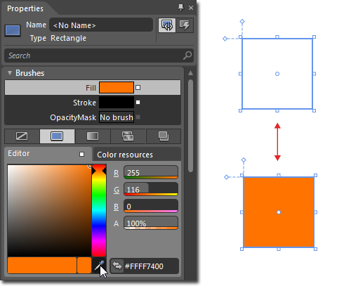 Modify the fill of an object