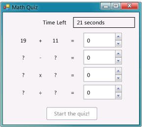 Teste de matemática em andamento