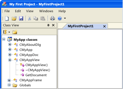 MyApp renderizado por CMFCVisualManagerOfficeXP