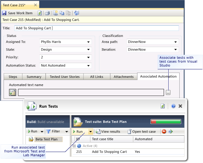 Executar testes automatizados usando o Microsoft Test Manager