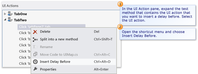 Inserir um atraso antes de uma ação de interface do usuário