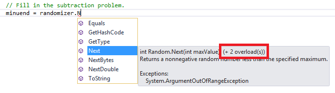 Dica de ferramenta da janela do Intellisense