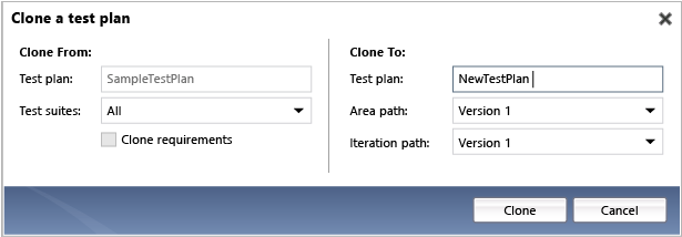 Clone a test plan