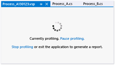 Profiling session page