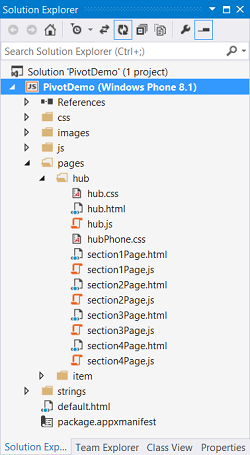 Os arquivos na nova solução Aplicativo Hub/Pivô.