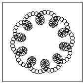 Um exemplo de um círculo espiral desenhado por uma animação de tela.