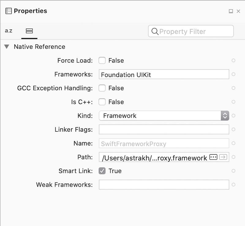 visual studio nativeref proxy options