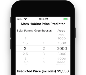 Captura de tela da amostra do Mars Habitat Price Predictor