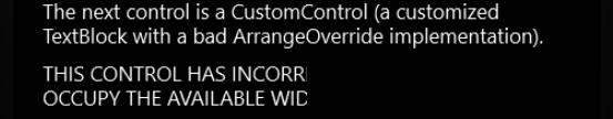 UWP CustomControl com implementação ArrangeOverride incorreta