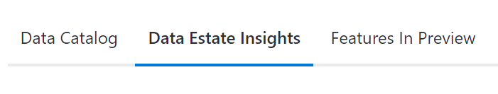 Captura de ecrã a mostrar os cabeçalhos da página de preços, com o Data Estate Insights selecionado.