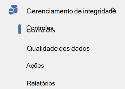 Captura de ecrã do menu Catálogo unificado com a secção gestão do estado de funcionamento realçada.