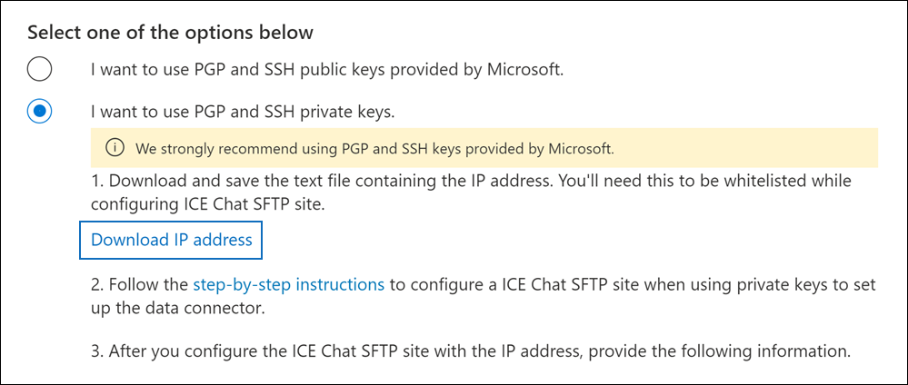 Transfira o endereço IP.