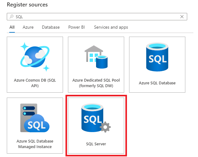 Configure a origem de dados SQL.