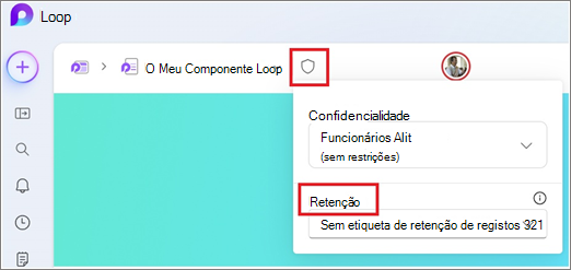 Menu Aplicar etiqueta apresentado na aplicação Loop.