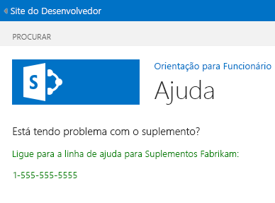 Uma página do Microsoft Office SharePoint Online com o título 