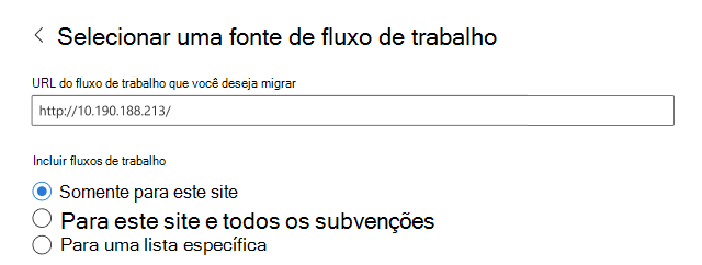 origem do fluxo de trabalho spmt