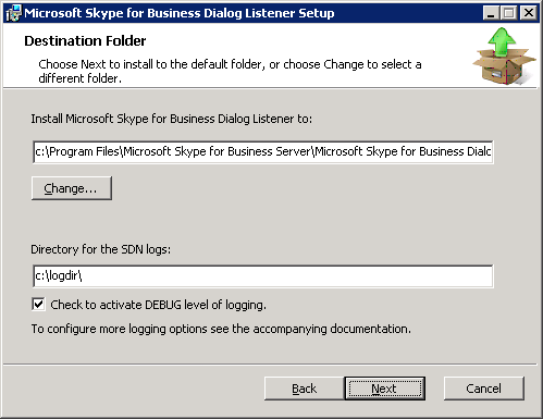 Destination folder selector wizard page for Dialog listener