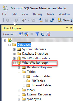 Banco de dados de destino do SQL Server