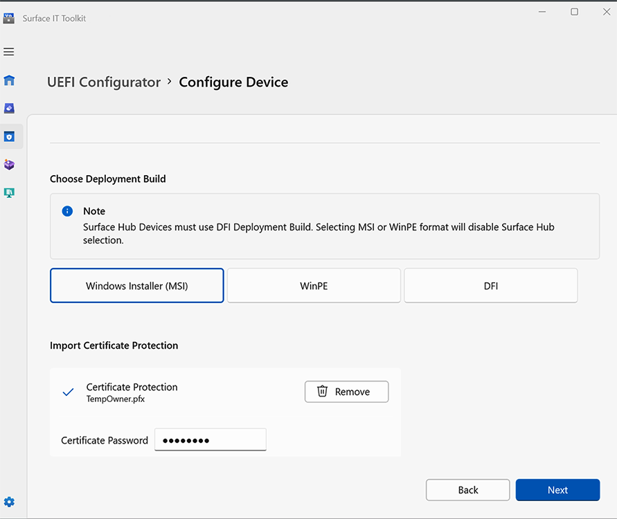 Captura de ecrã a mostrar a Configuração do UEFI.