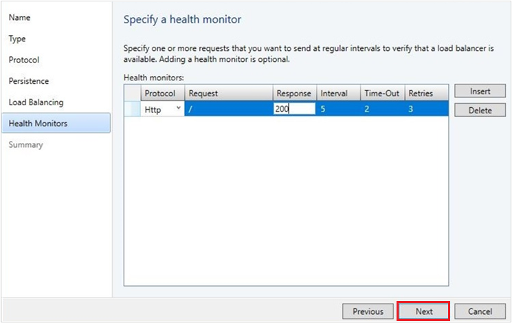 Captura de tela do Health Monitor.