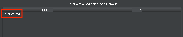 Captura de tela da configuração da variável hostname no Apache JMeter.