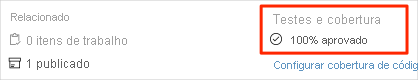 Uma captura de tela do Azure Pipelines, mostrando o resumo do teste.