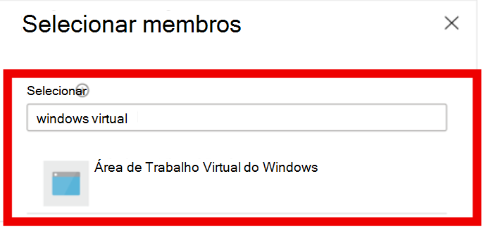 Captura de tela que mostra a seleção virtual do Windows.