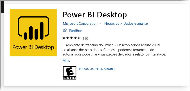 Instalar Power BI Desktop a partir da Microsoft Loja