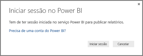 Iniciar sessão no Power BI