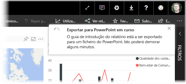 Exportar para a janela de progresso do PowerPoint