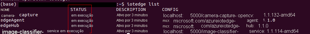 The illustration shows the module status.