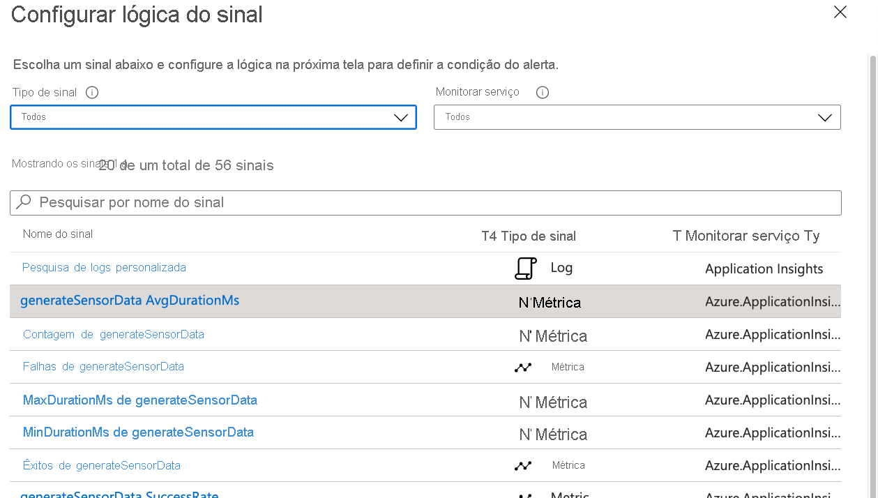 Screenshot that shows the Configure signal logic screen.