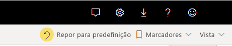 Captura de ecrã do botão Repor predefinição.