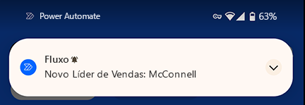 Captura de tela de um email de notificação ou uma notificação por push.