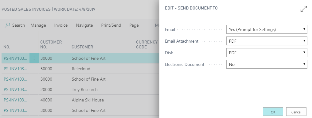 Captura de tela de como editar as informações de envio do documento.