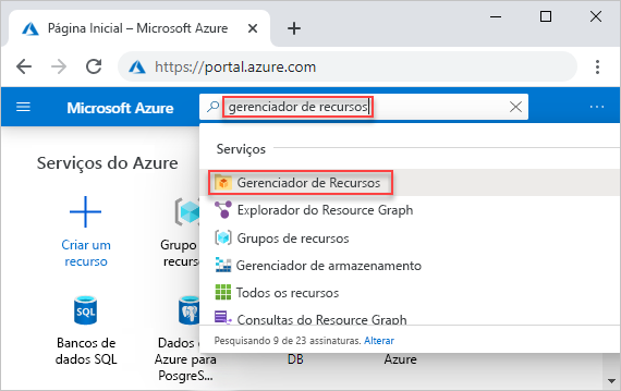 Screenshot of the Azure portal that shows the search box with resource explorer entered.