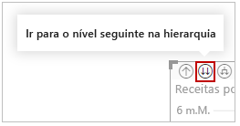 Captura de ecrã a mostrar o botão 