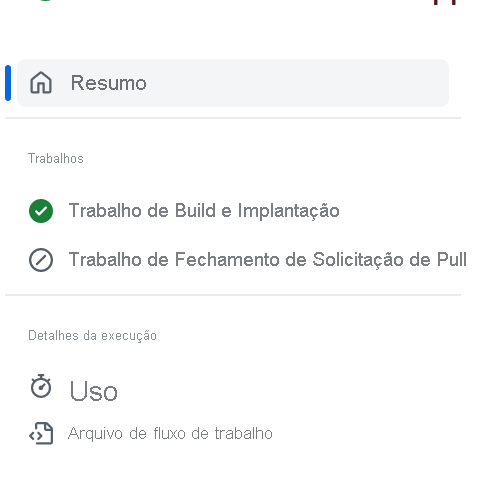 Captura de tela mostrando o botão criar e implantar na página do fluxo de trabalho.