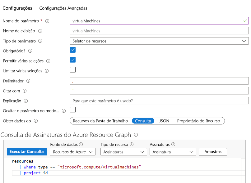 Screenshot that shows the CPU usage query in a workbook.