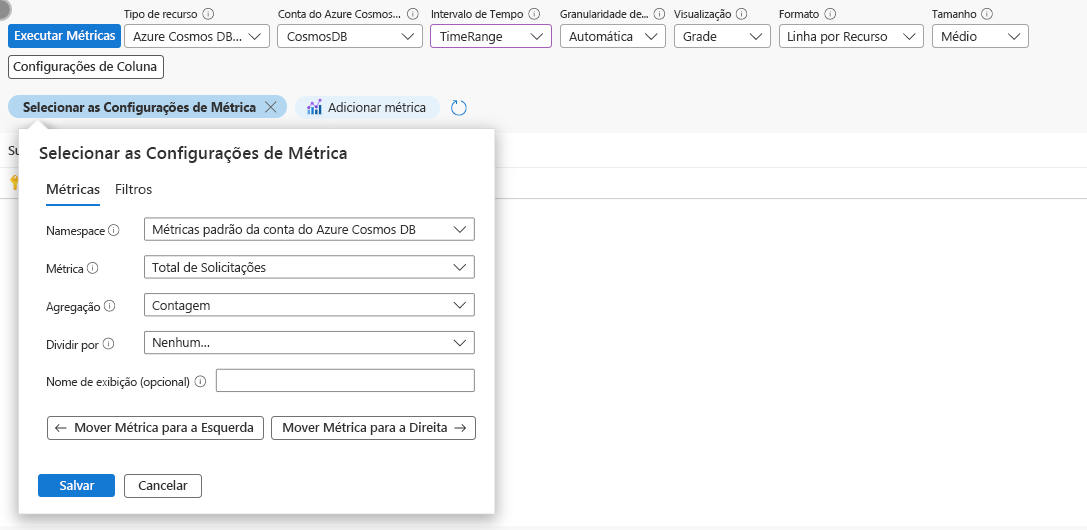 Screenshot that shows a query for the number of requests to a database in an Azure Workbook.