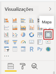 Imagem do botão Mapa no painel Visualizações.