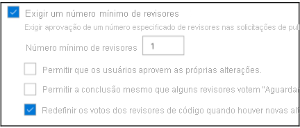 Exija um número mínimo de revisores.