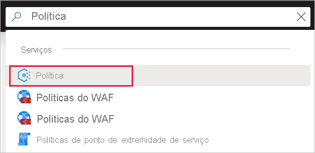 Captura de ecrã a mostrar como navegar no portal do Azure para atribuir uma política.