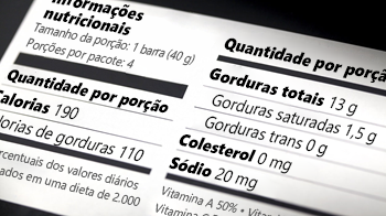 Diagrama de um rótulo nutricional.