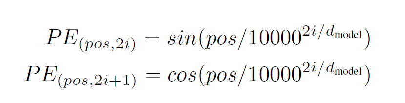 Screenshot of the positional encoding function.