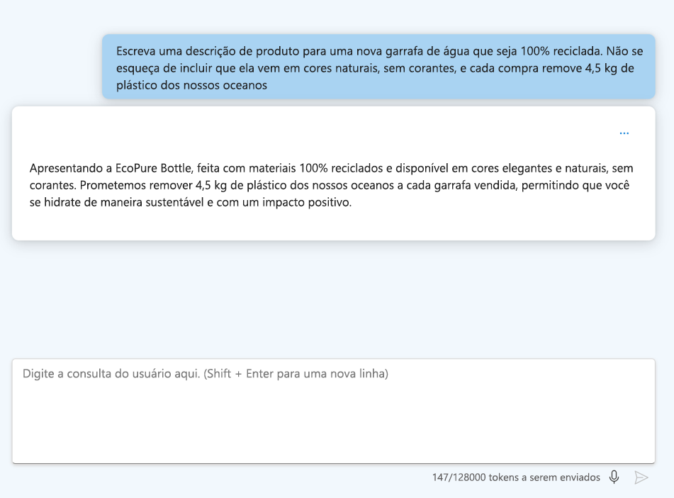 Captura de tela de uma pergunta com instruções claras, tornando a resposta mais específica para o caso de uso.