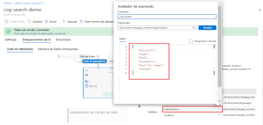 A screenshot of the Expression evaluator.